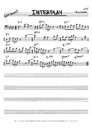Interplay – Bill Evans Sheet Music with Chords for Piano, Flute Interplay – Bill Evans Sheet Music with Chords for Piano, Flute