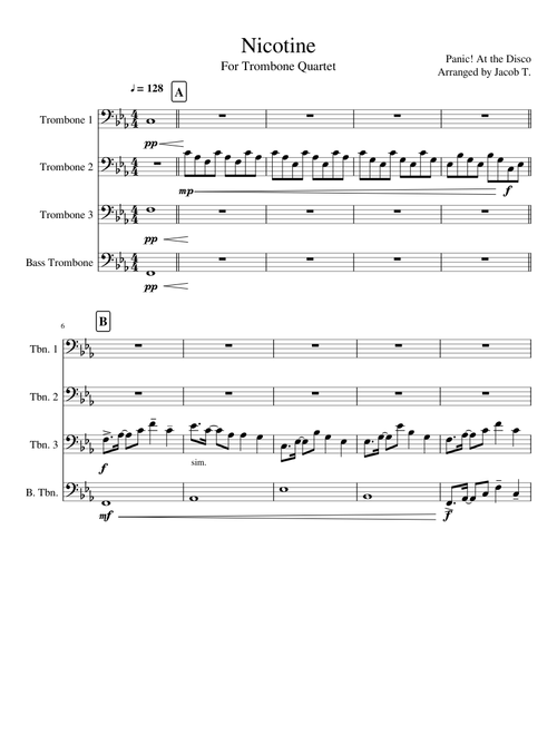 Nicotine Panic! At the Disco Trombone Quartet