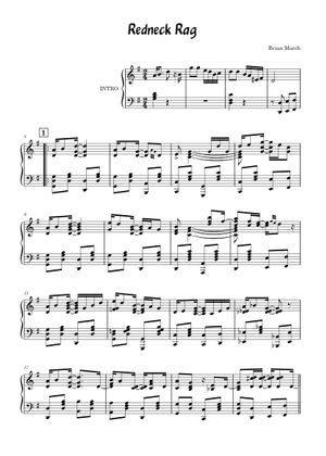 Redneck Rag Sheet Music for Piano (Solo) | MuseScore.com
