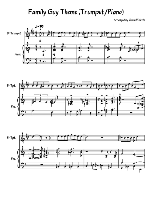Family Guy Theme - Trumpet/Piano Version