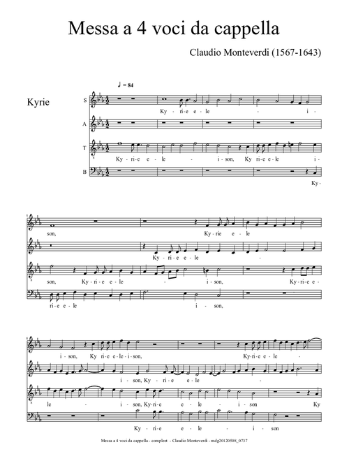 Messa a 4 voci da cappella - Claudio Monteverdi