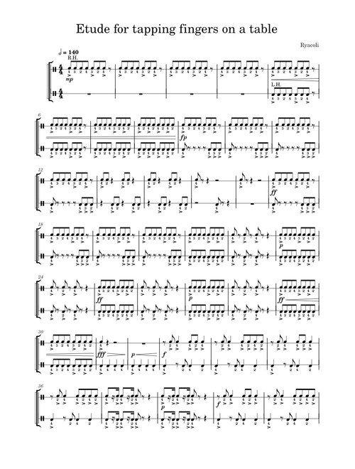 Etude for tapping fingers on a table