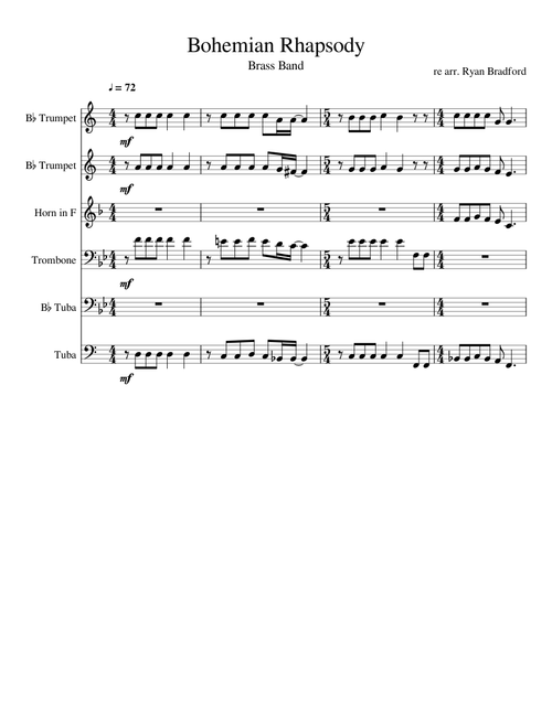 Bohemian Rhapsody for Brass Quintet