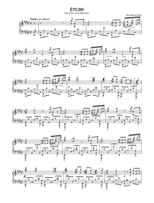 A. Scriabin: Étude in D♯ minor, Op.8 No.12