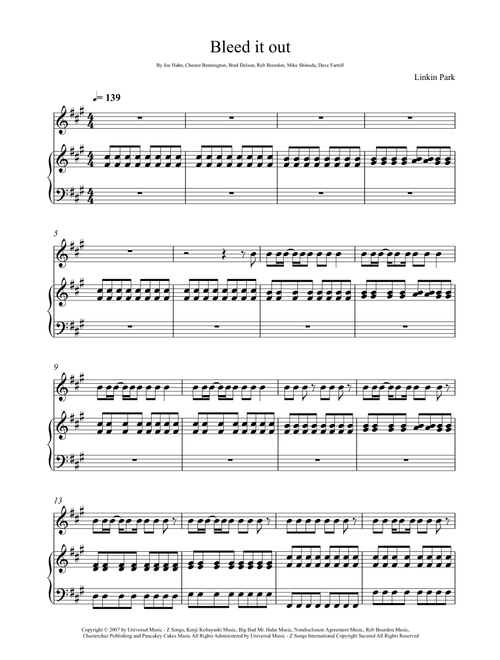 Bleed It Out (Arr. André Laitano) - Linkin Park (Instrumental Duet and Piano)