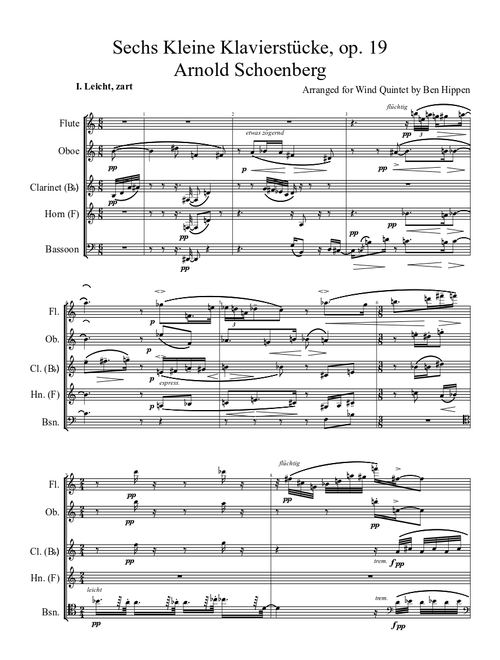 Arnold Schoenberg, opus 19