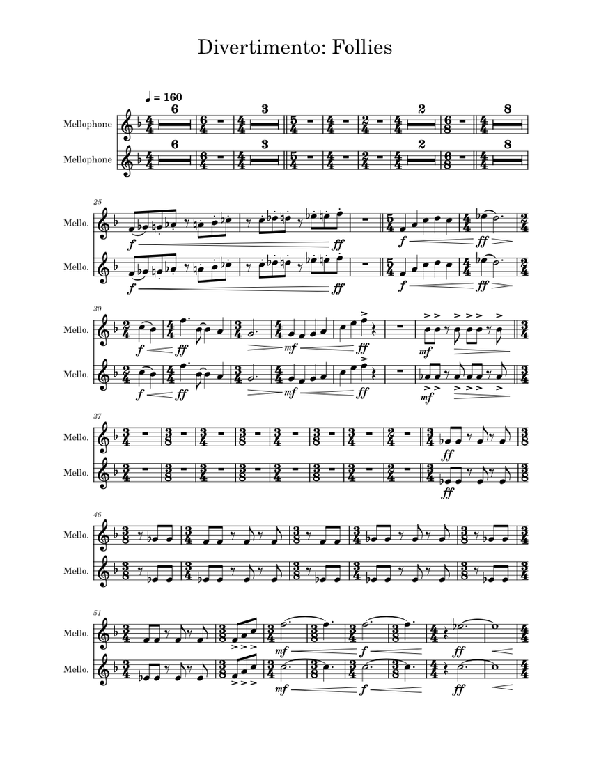 Divertimento Follies Sheet music for Mellophone (Brass Duet)
