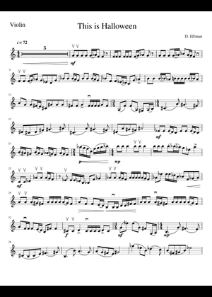 This is halloween - Danny Elfman Sheet Music for Violin