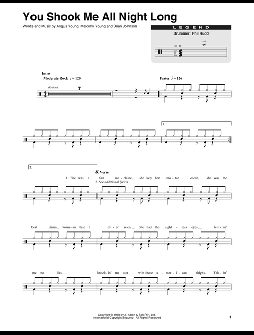 You Shook Me All Night Long - AC/DC (Drum Transcription)