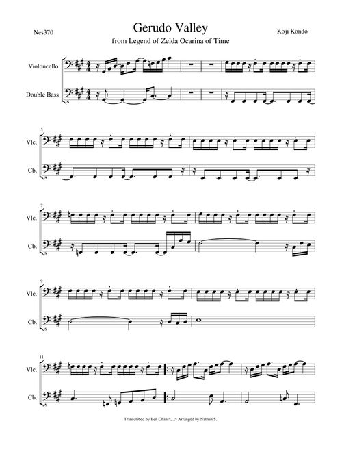 Gerudo Valley (Cello and Bass arr.)