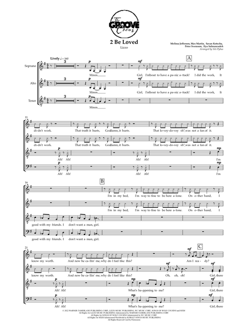 2 Be Loved (am I Ready) (Arr. Silv Pybus) - Lizzo (Choral, SATB)