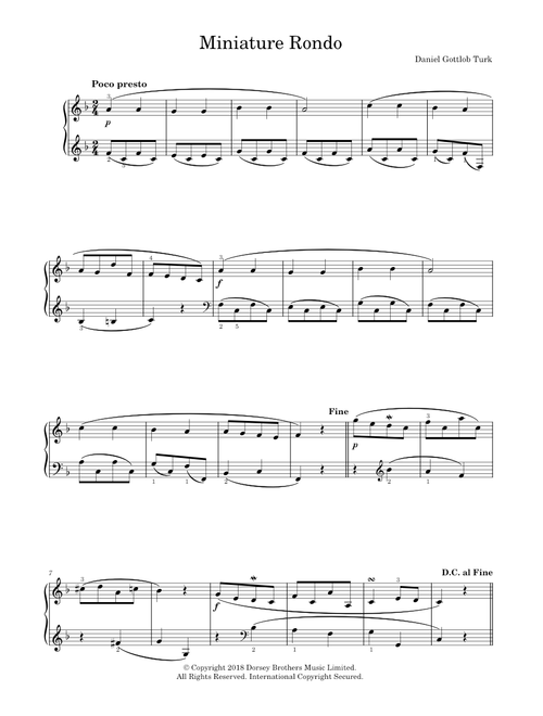 Miniature Rondo - Daniel Gottlob Türk (Piano Solo)