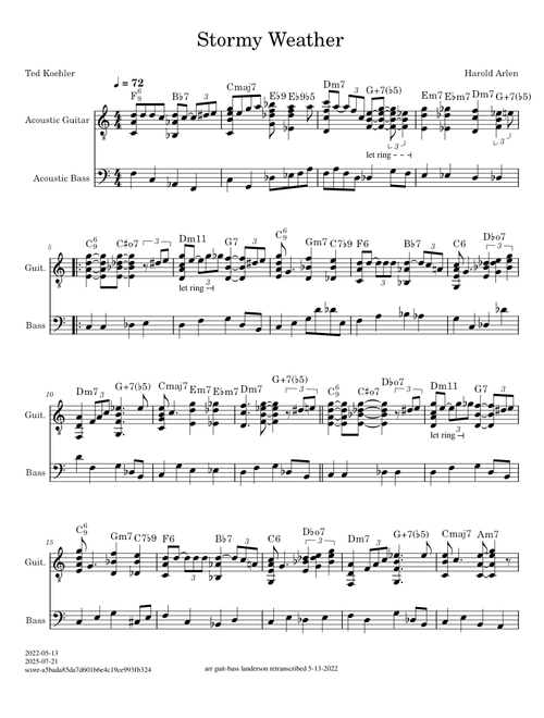 Stormy Weather – Harold Arlen