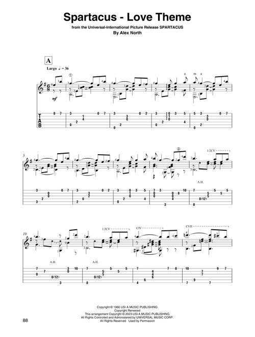 Spartacus - Love Theme (arr. David Jaggs) - Alex North (Solo Guitar)