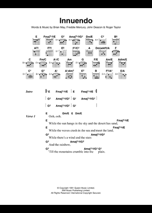Play Official version of Innuendo Sheet Music by Queen for