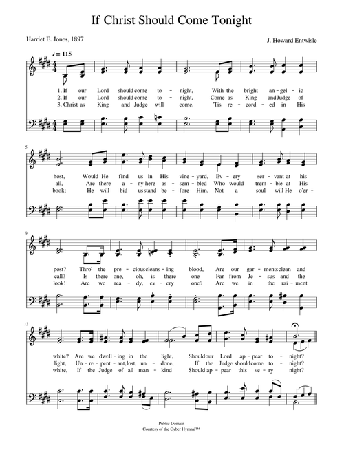 If christ should come tonight - J. Howard Entwisle
