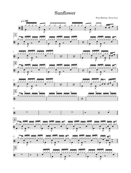 Sunflower – Post Malone (drum set)