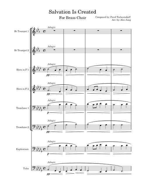 Salvation is Created – Pavel Chesnokov (for Brass Choir)