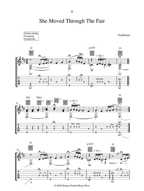 SHE MOVED THROUGH THE FAIR (Arr. Lee Mitchell) - Traditional (Instrumental Duet)