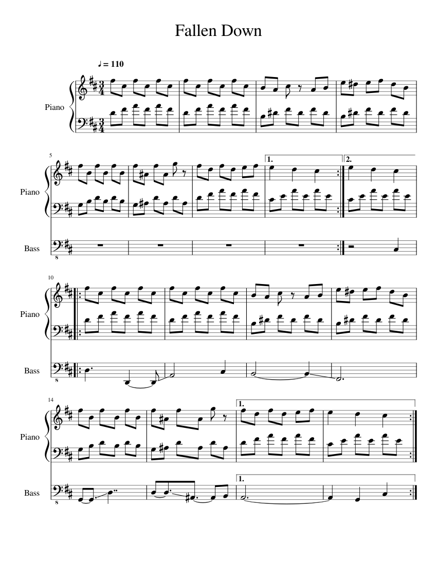 UNDERTALE - Fallen Down - piano tutorial