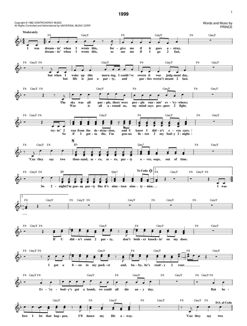 1999 - Prince (Lead Sheet - Fake Book)