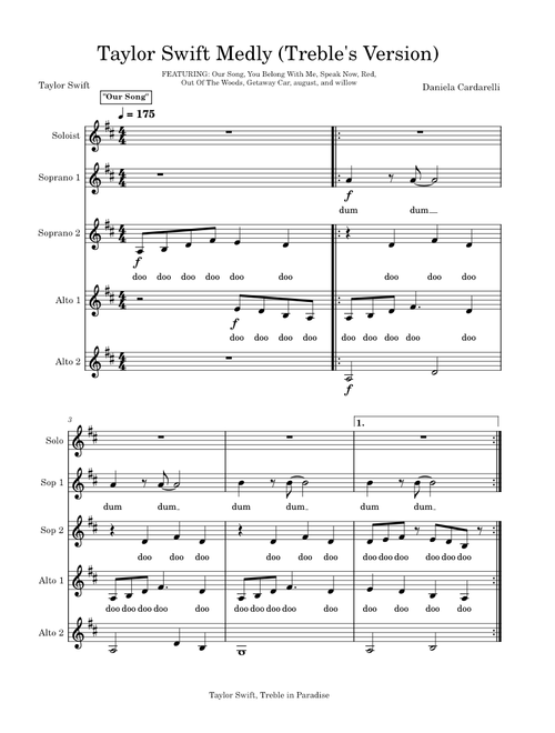 Taylor Swift Medley (Trebles Version)