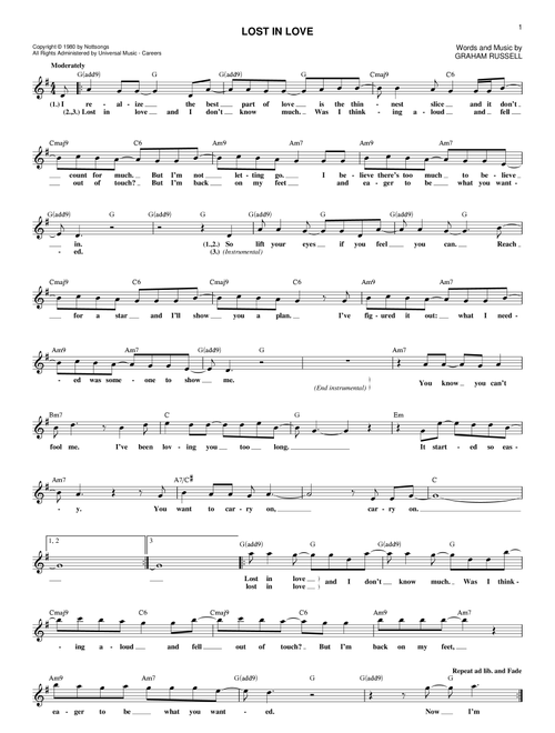 Lost In Love - Air Supply (Lead Sheet - Fake Book)