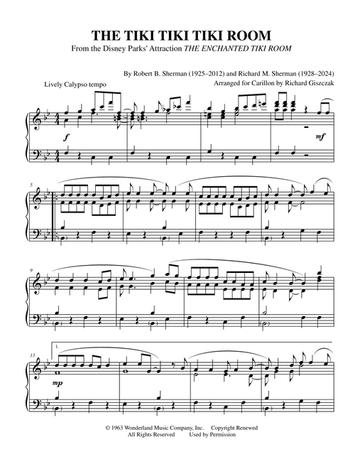 The Tiki Tiki Tiki Room (Arr. Richard Giszczak) - Richard M Sherman, Robert B Sherman (Instrumental Solo)