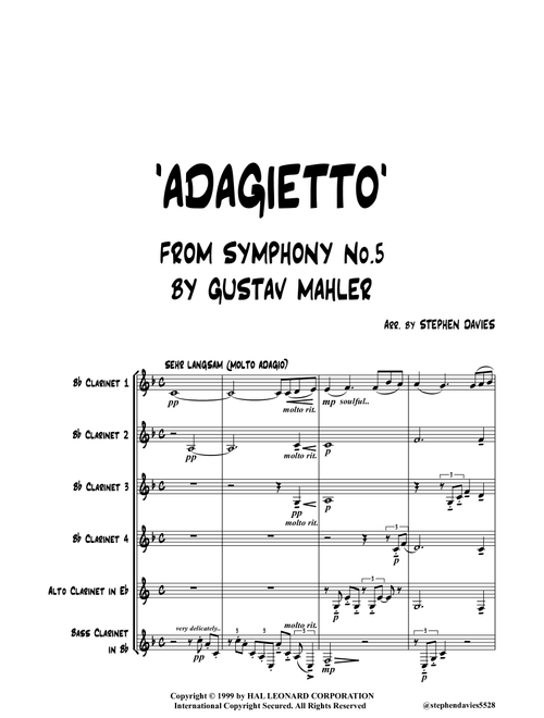 'Adagietto' from Symphony No.5 (Arr. Stephen Davies) - Gustav Mahler (Woodwind Ensemble)