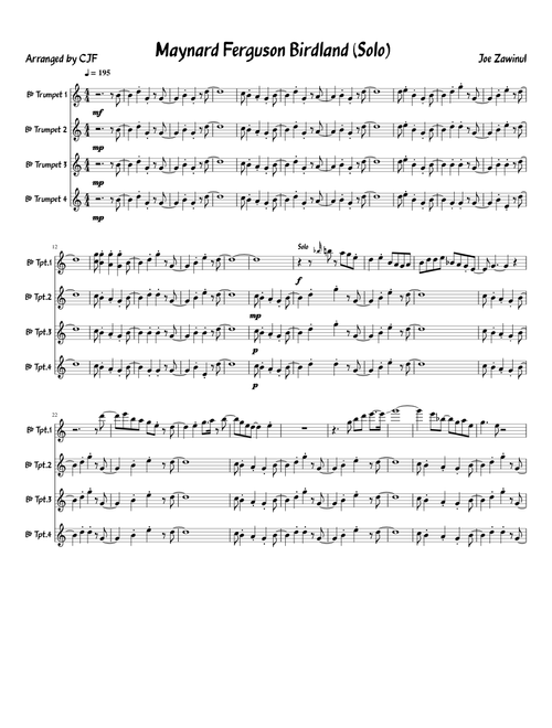 2531016 Maynard Ferguson Birdland Solo