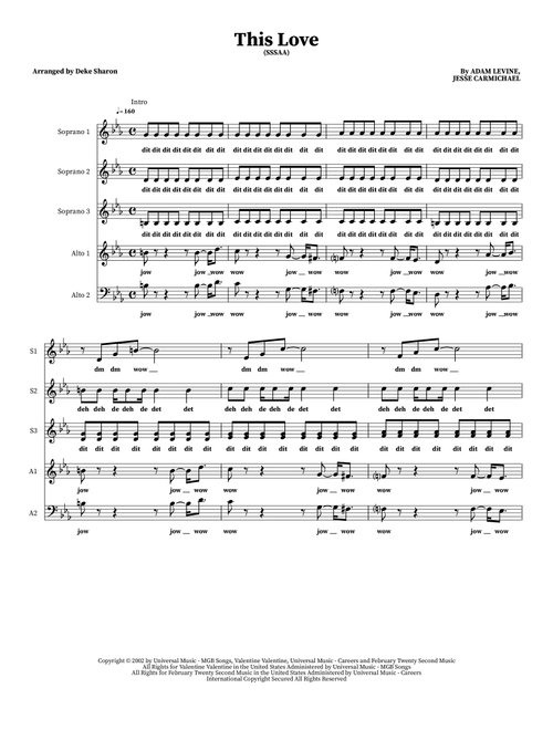 This Love (Arr. Deke Sharon) - Maroon5 (Choral)