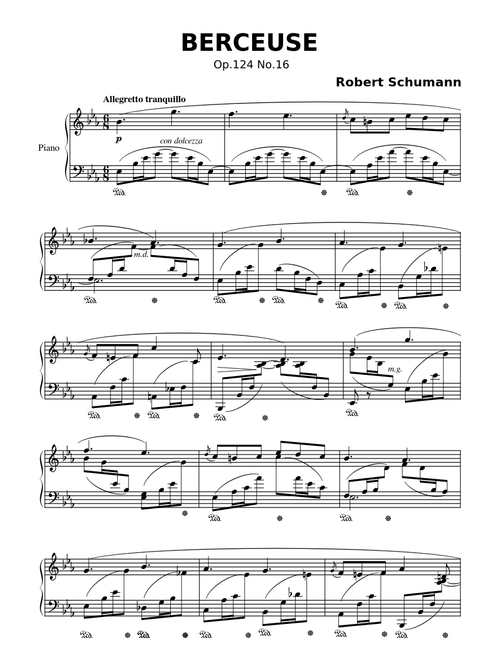 BERCEUSE – Robert Schumann