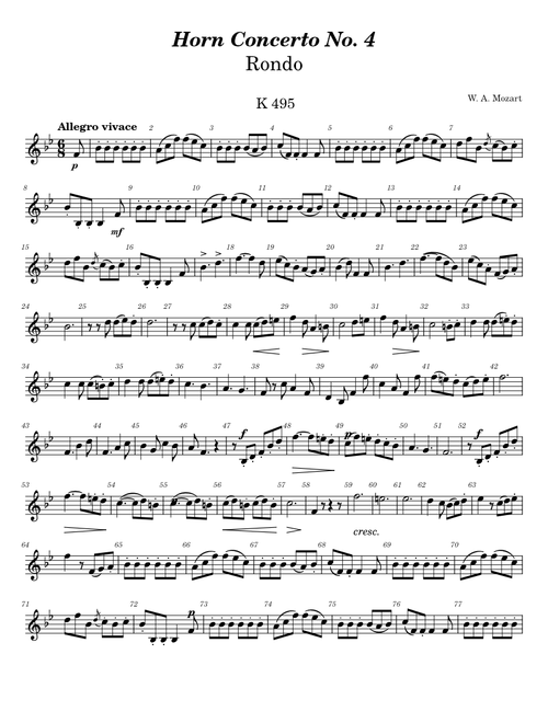 Mozart Horn Concerto 4 Rondo