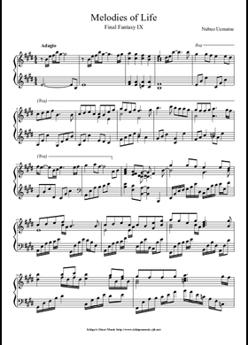 Free Melodies Of Life by Nobuo Uematsu sheet music | Download PDF