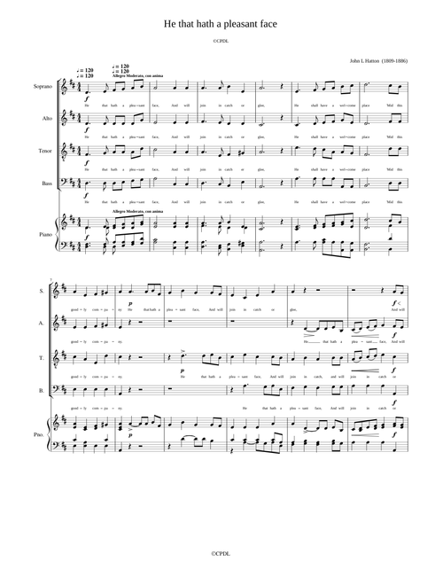 He that hath a pleasant face - John Liptrot Hatton