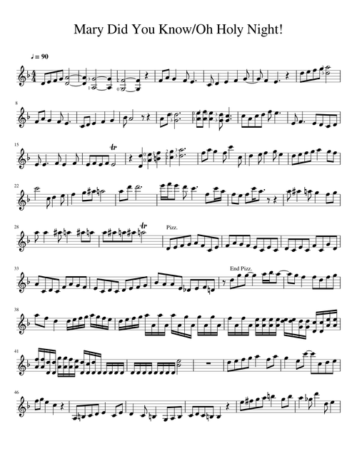 Mary Did You Know/Oh Holy Night! - Violin