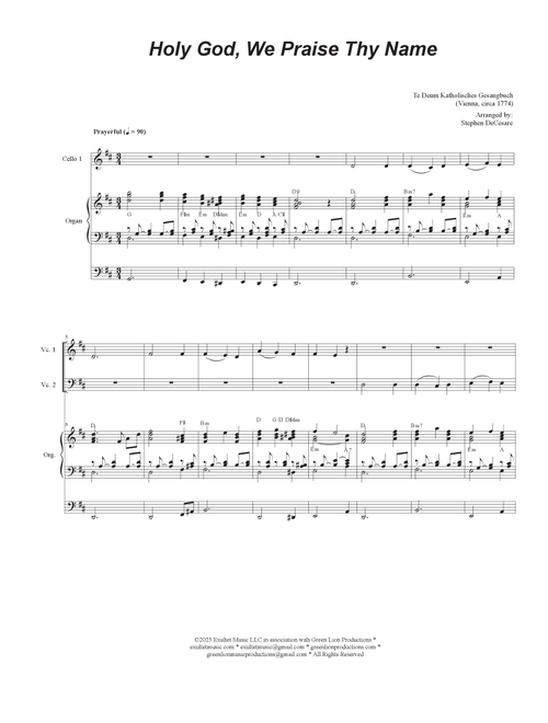 Holy God, We Praise Thy Name (Cello Duet) (Arr. Stephen DeCesare) (Cello Duet)