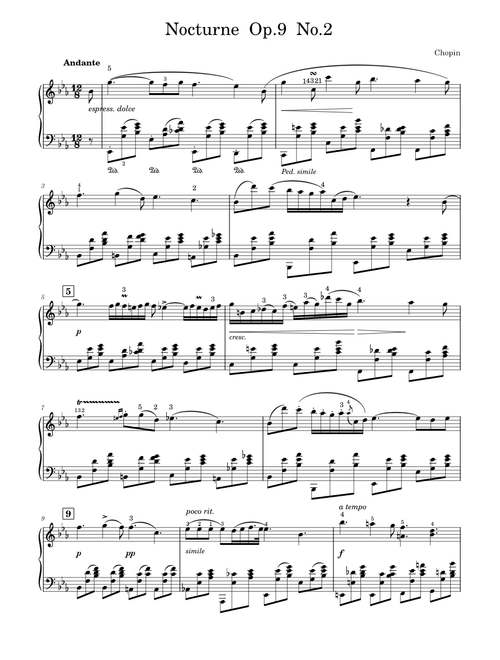 Nocturne Op. 9, No. 2 in E flat major – Frédéric Chopin