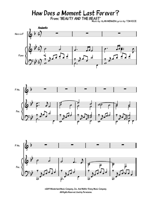 How does a moment last forever – Alan Menken