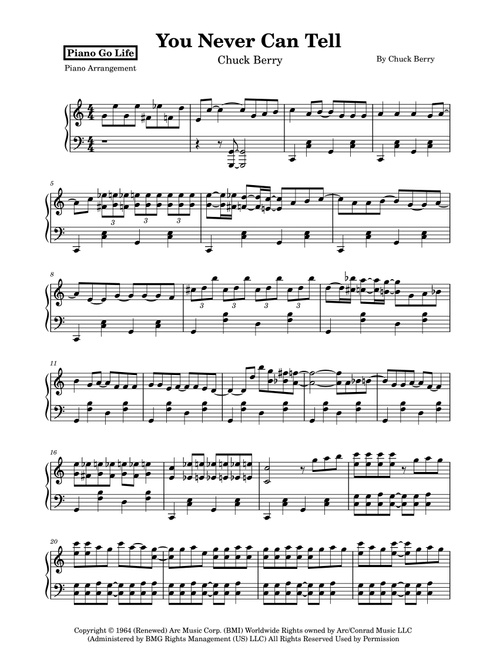 You Never Can Tell (Arr. Piano Go Life) - Chuck Berry (Piano Solo)
