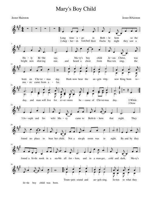 Mary's Boy Child – Jester Hairston Mary's Boy Child