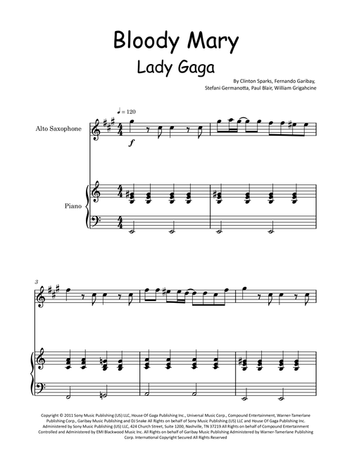 Bloody Mary (Arr. Glauco Fernandes) - Lady Gaga (Alto Sax and Piano)