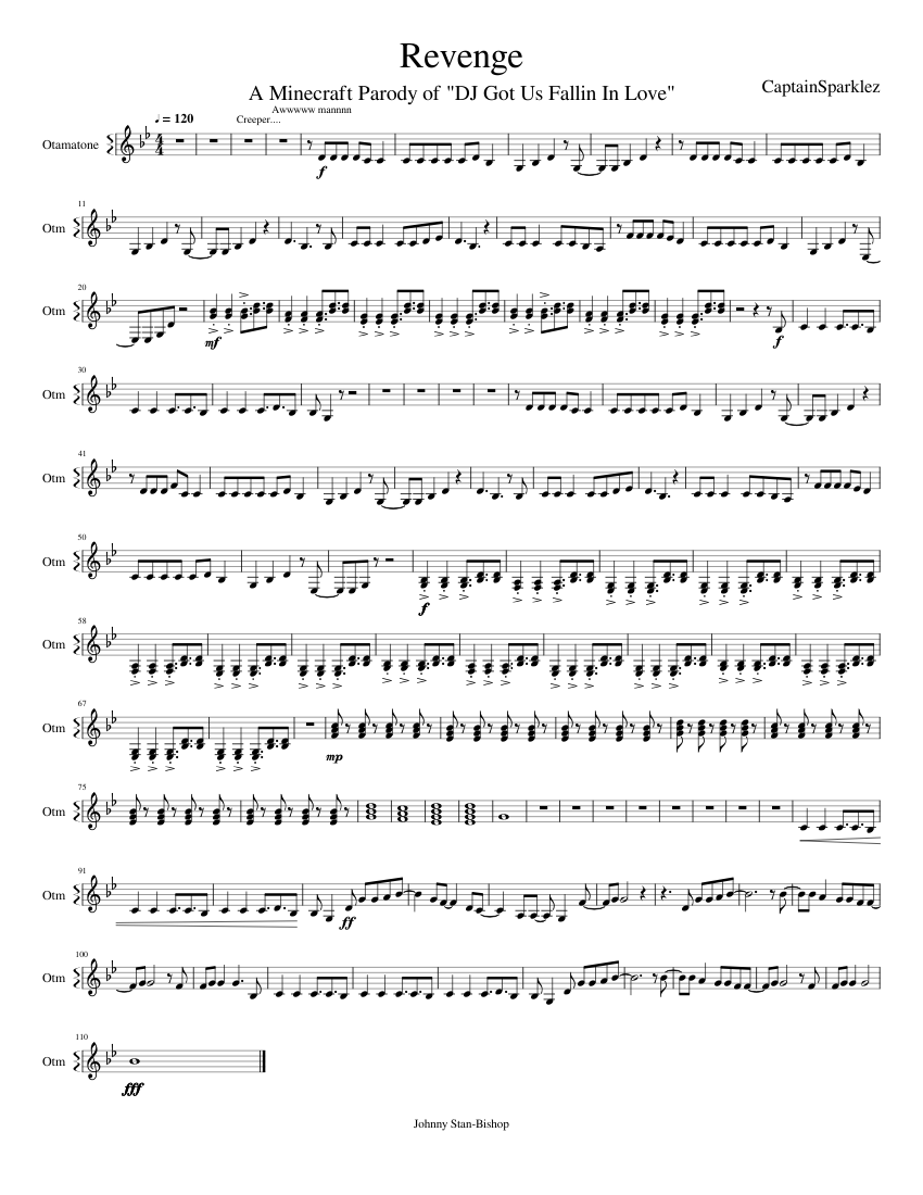 Revenge Minecraft Otamatone Sheet music for Piano Solo Musescore