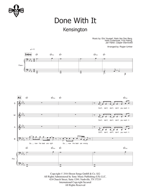 Done With It (Arr. Rogier Ijmker) - Kensington (Choral, 4-Part)