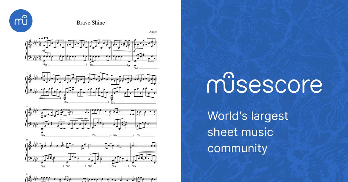 Brave shine – Aimer Sheet Music for Piano (Solo) | MuseScore.com