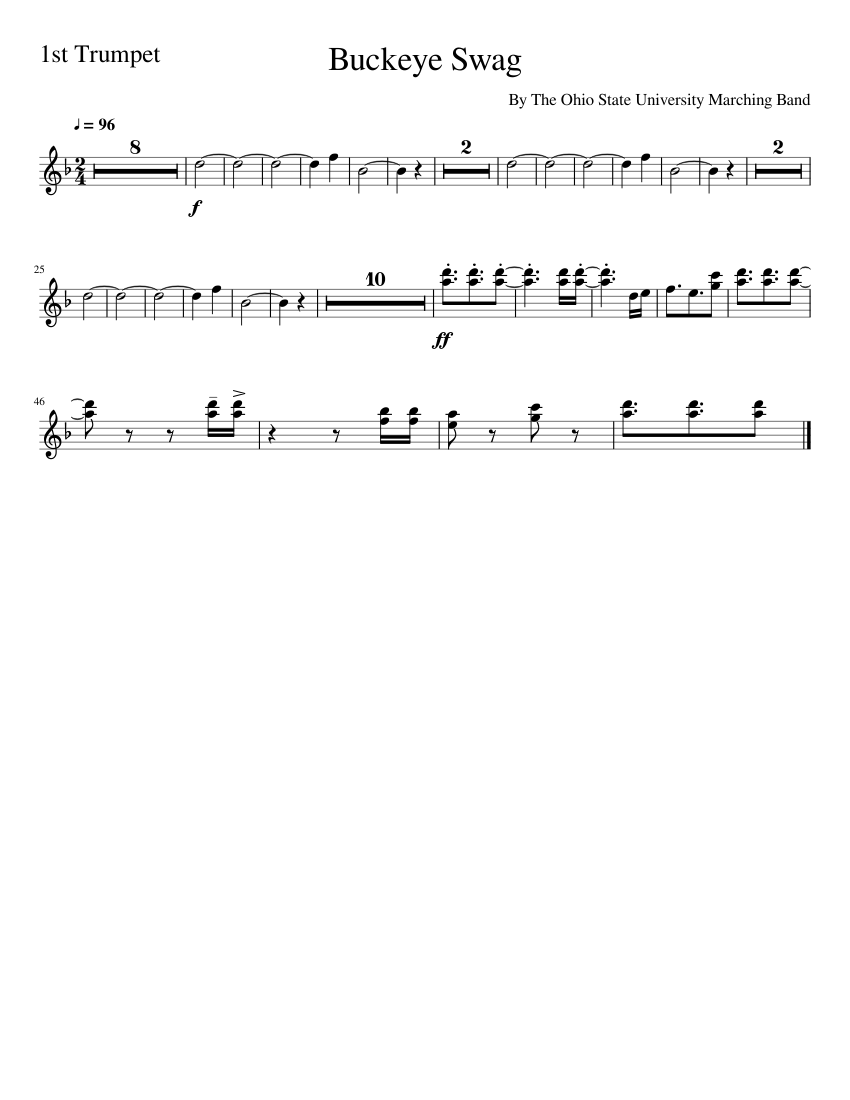 Buckeye Swag 1st Trumpet Sheet music for Trumpet in bflat (Solo