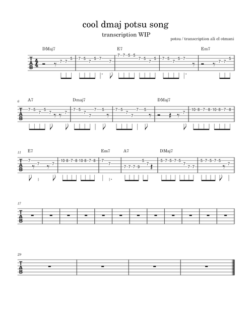 Just friends – Potsu transcription wip