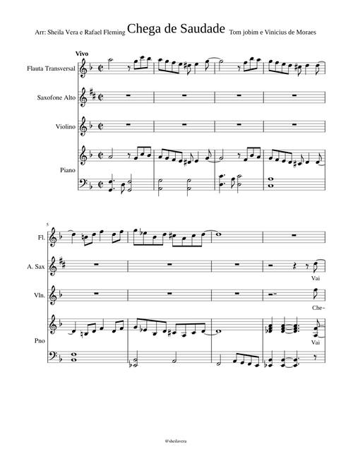 Chega de saudade – Antônio Carlos Jobim Chega de Saudade para Quarteto