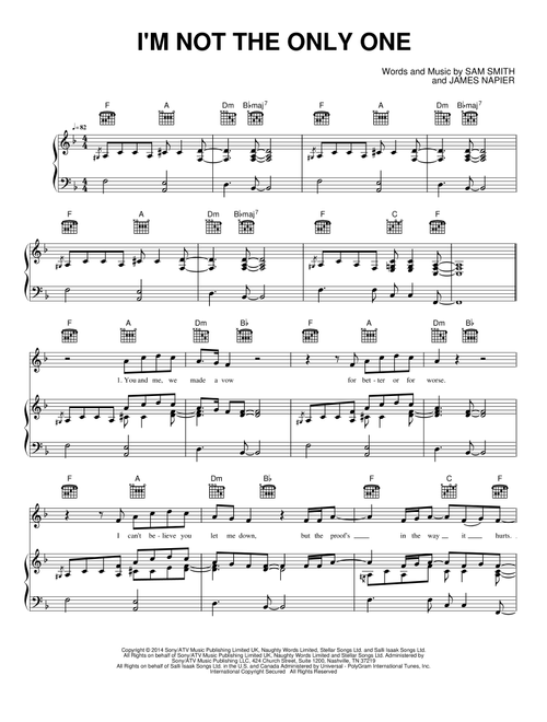I'm Not the Only One - Sam Smith (Piano-Vocal-Guitar)