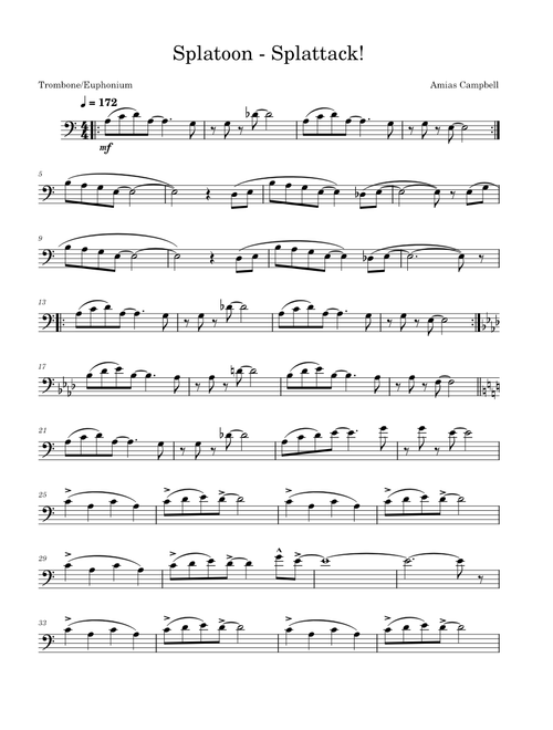 Splatoon - Splattack!, Arr. for Trombone/Euphonium